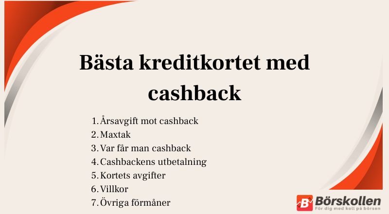 Bästa kreditkortet med cashback