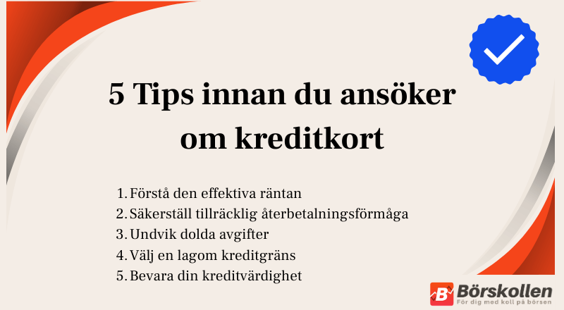 5 Tips innan du ansöker om kreditkort
