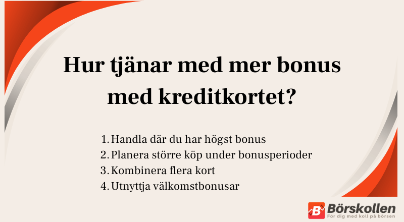 Tjäna mer bonus med kreditkort