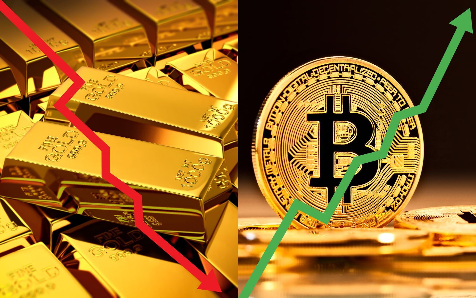 Guldets uppgång bryts – Bitcoin tar över stafettpinnen