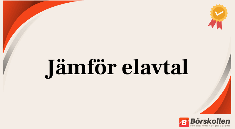 Jämför elavtal och elpriser