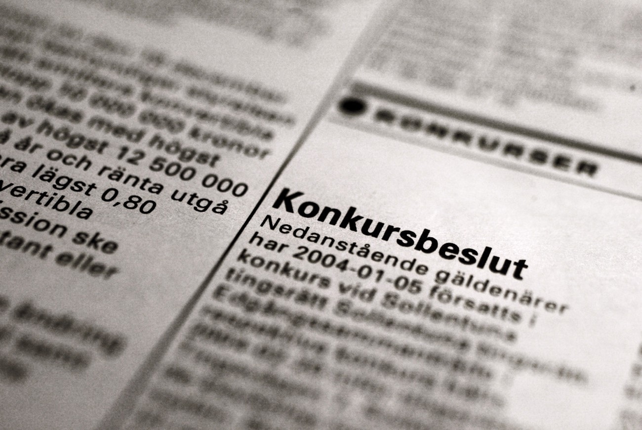 Färre konkurser i november – "framför allt mindre aktiebolag"