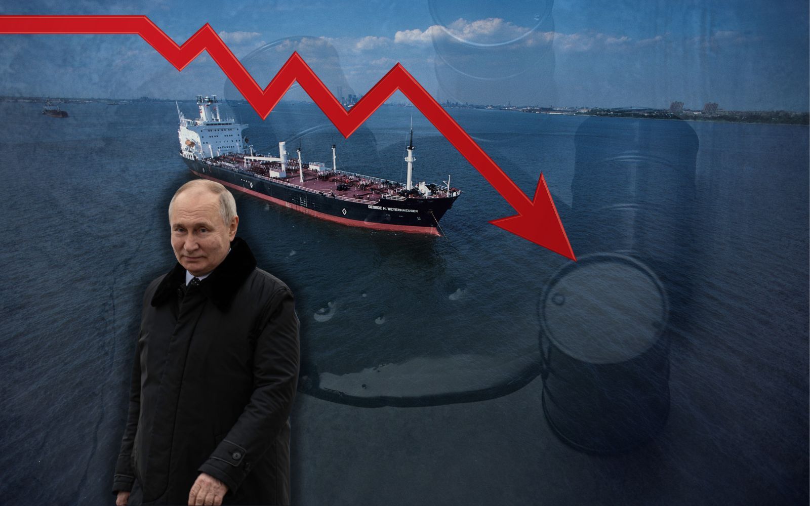 Putin pressas – ryska oljeintäkter störtdyker