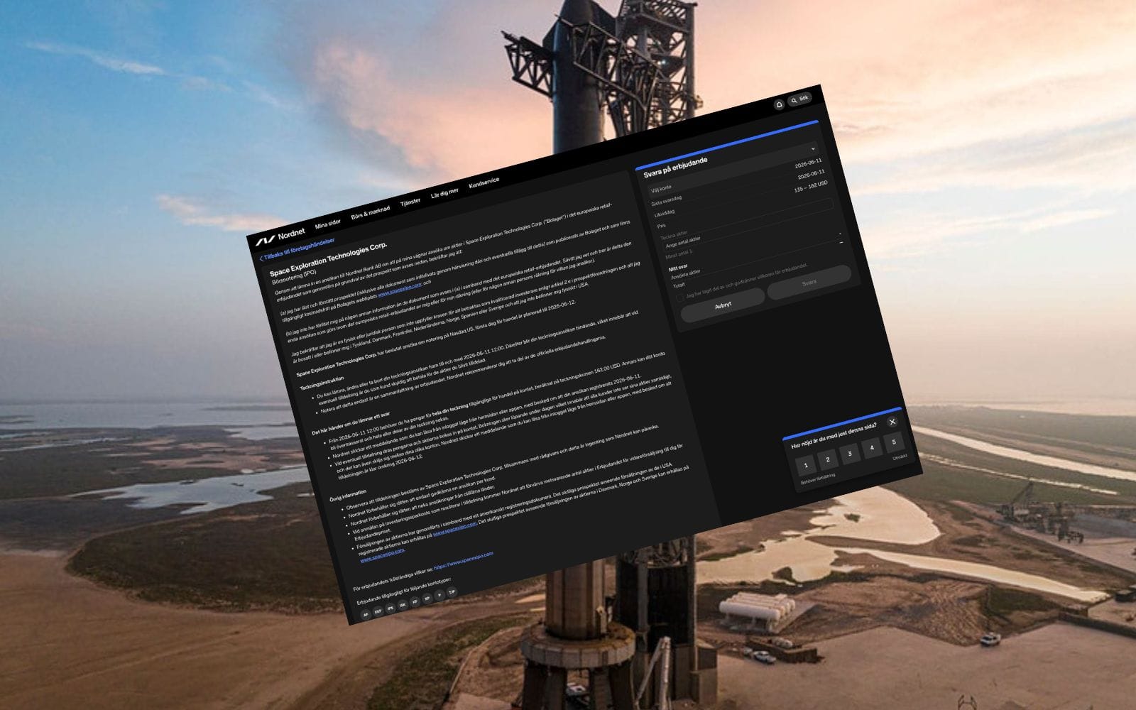 Så tecknar du som svensk aktier i SpaceX IPO – allt du behöver veta om meganoteringen
