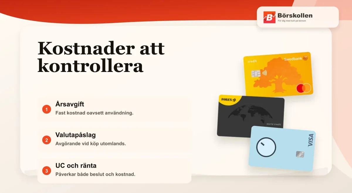 Kostnader att kontrollera innan du väljer kreditkort