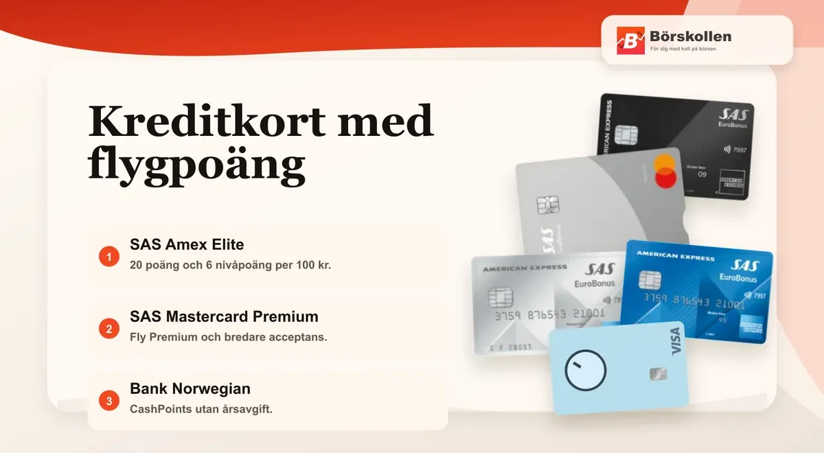 Kreditkort med flygpoäng