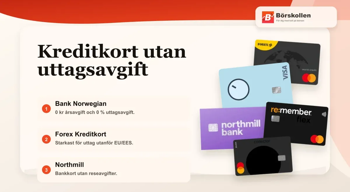 Kreditkort utan uttagsavgift