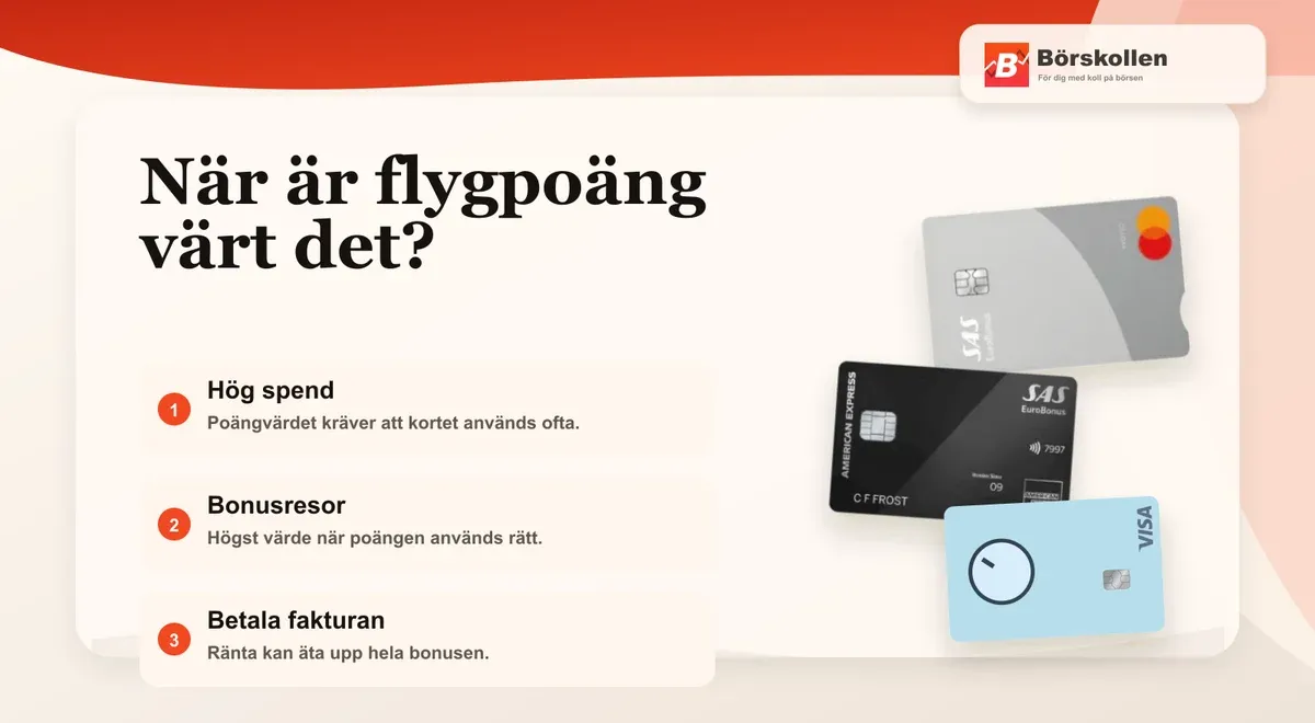 När kreditkort med flygpoäng är värt årsavgiften