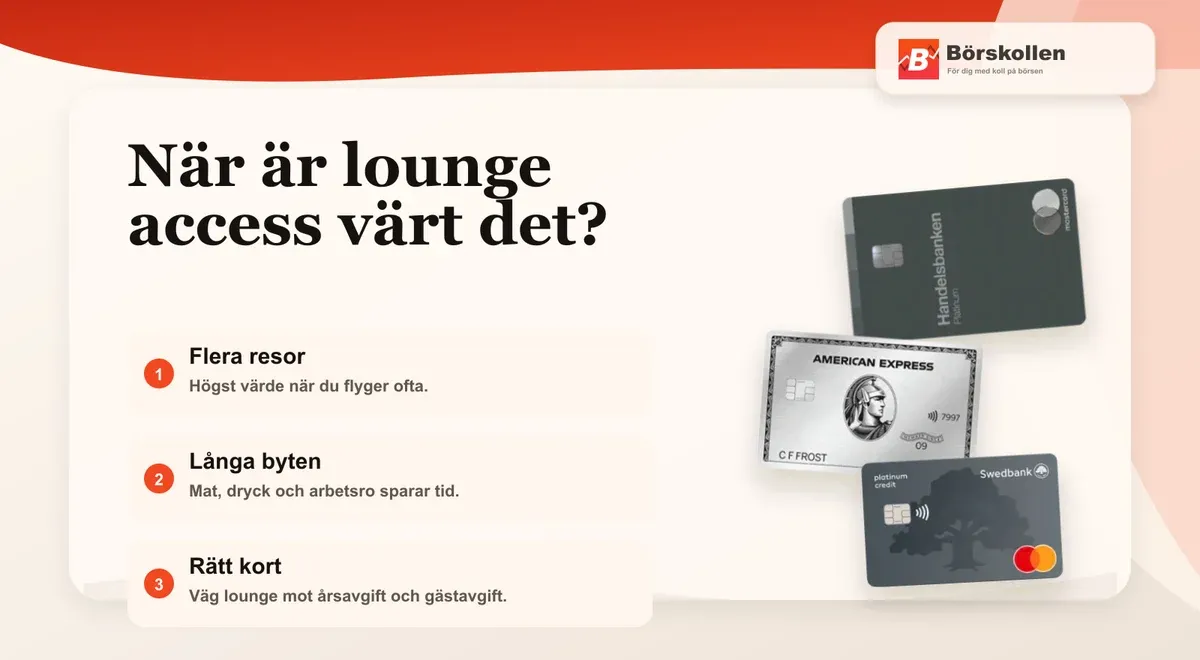 När lounge access med kreditkort är värt årsavgiften