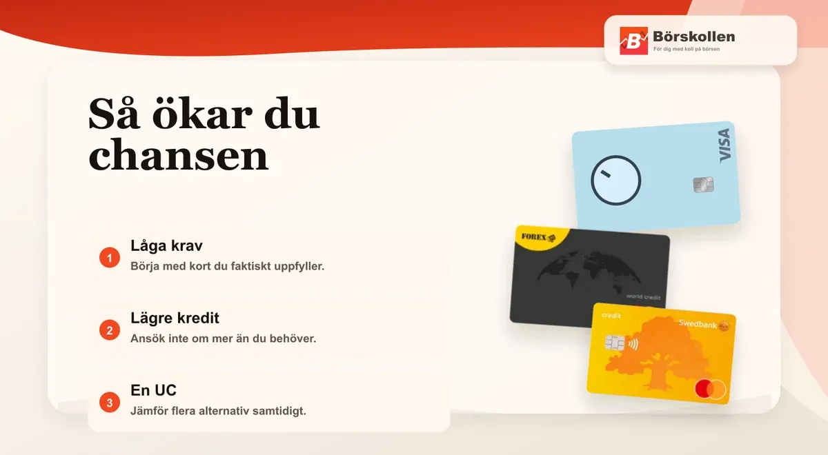 Så ökar du chansen att få kreditkort beviljat