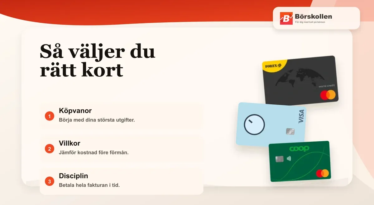Så väljer du rätt kreditkort efter köpvanor
