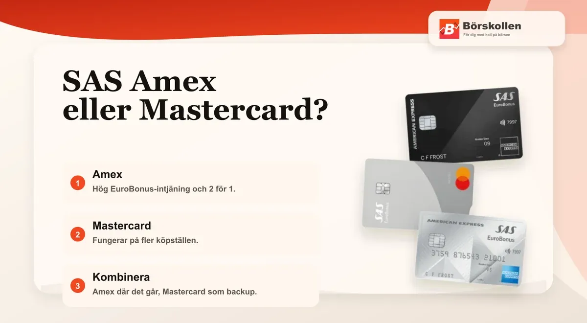 Skillnaden mellan SAS Amex och SAS Mastercard för flygpoäng