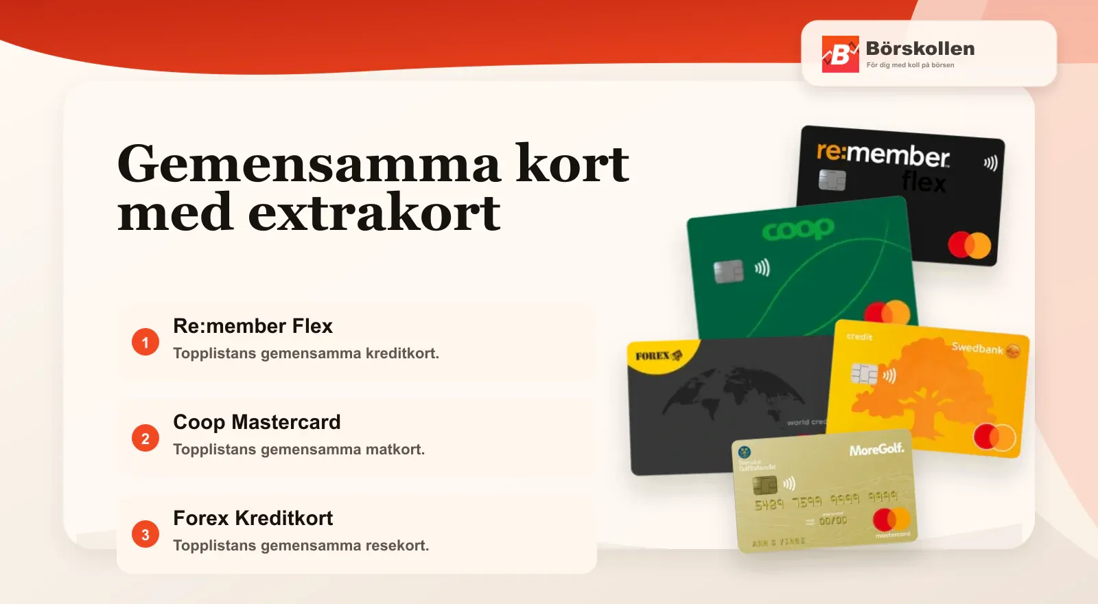 Kreditkort med extrakort: Bästa gemensamma kreditkorten