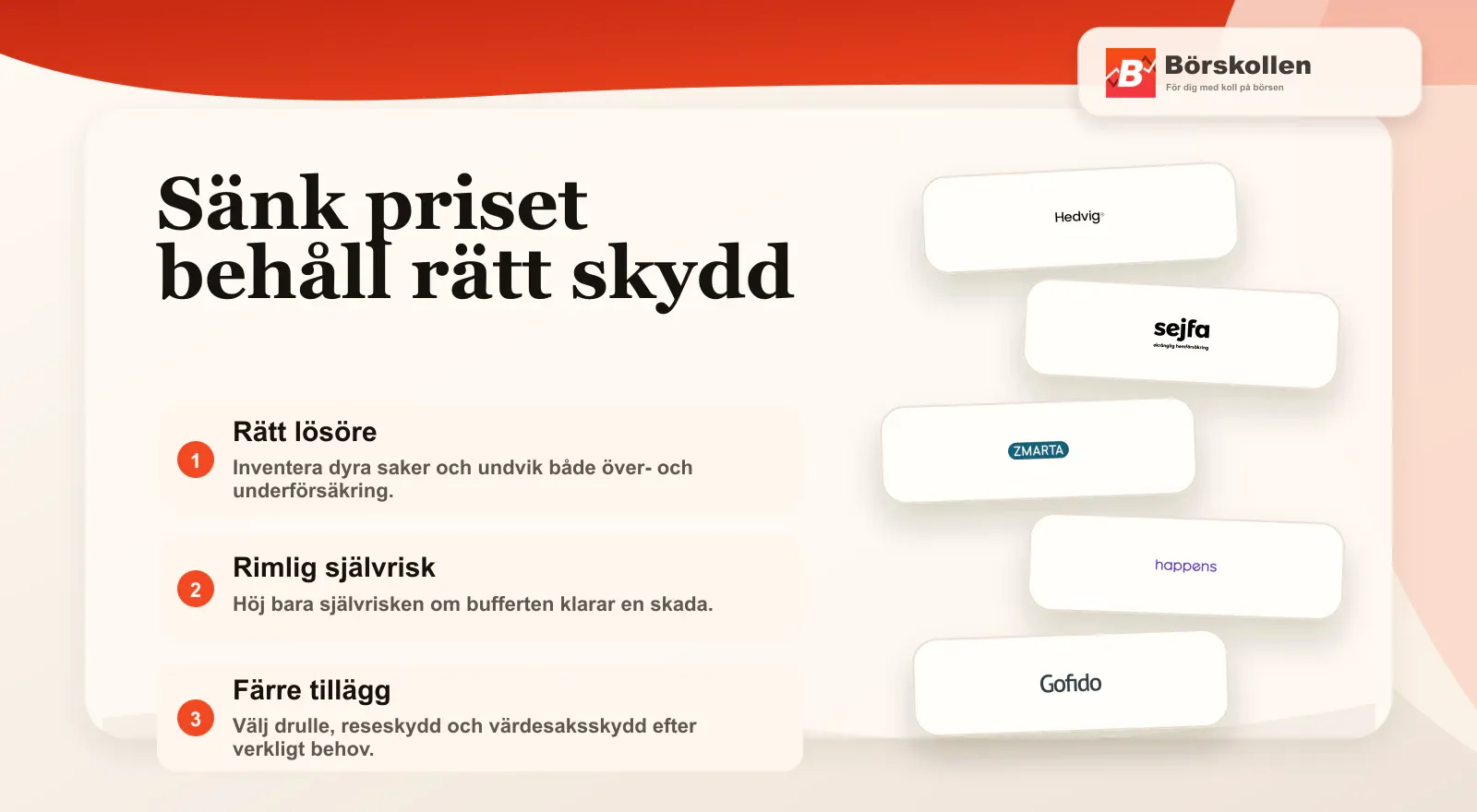 Tre sätt att sänka priset på hemförsäkringen utan underförsäkring