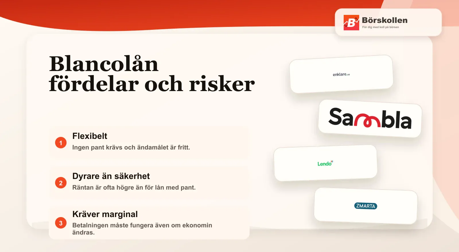 Fördelar och nackdelar med blancolån