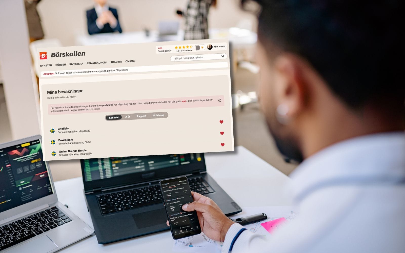 Nytt på Börskollen – nu kan du logga in även på webben