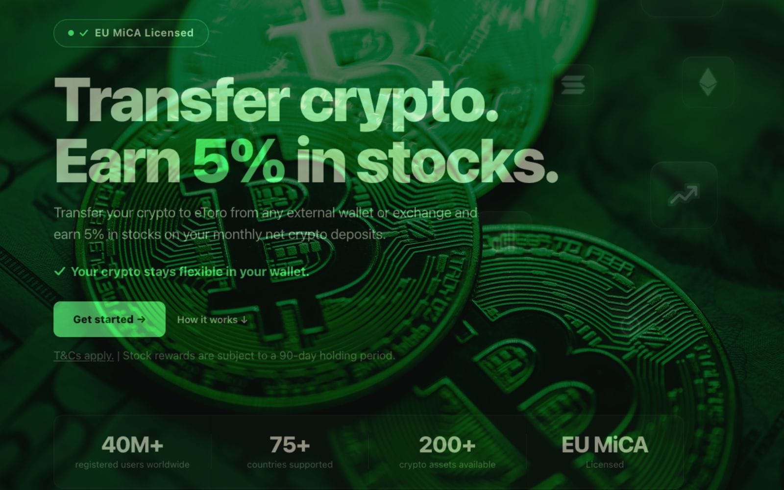 Kampanj: Flytta din krypto – eToro ger dig just nu 5 % tillbaka i aktier