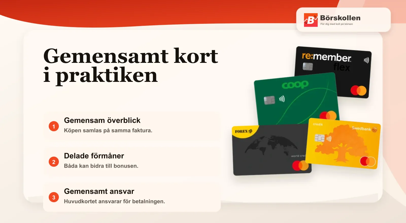 Fördelar och nackdelar med gemensamt kreditkort