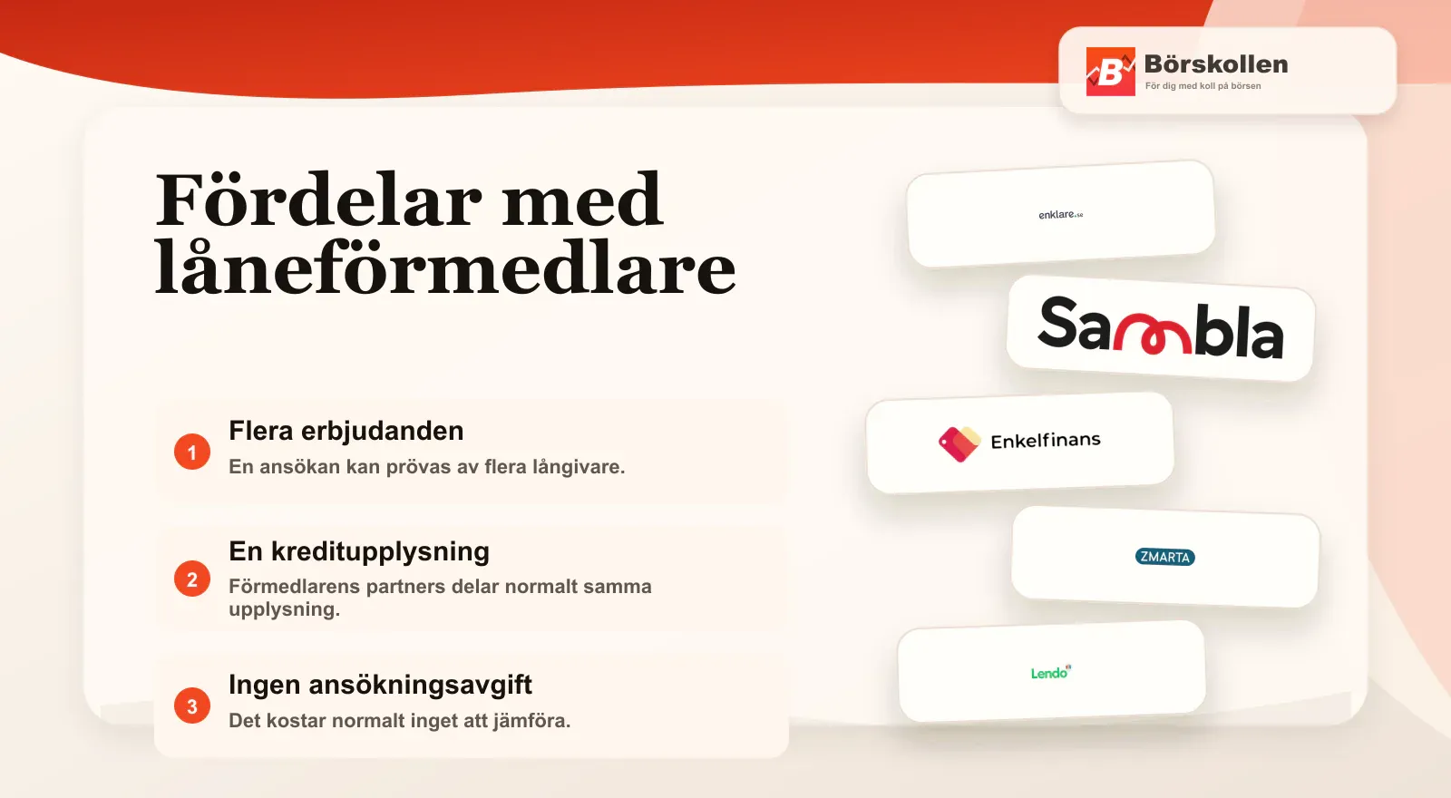 Tre fördelar med att använda en låneförmedlare