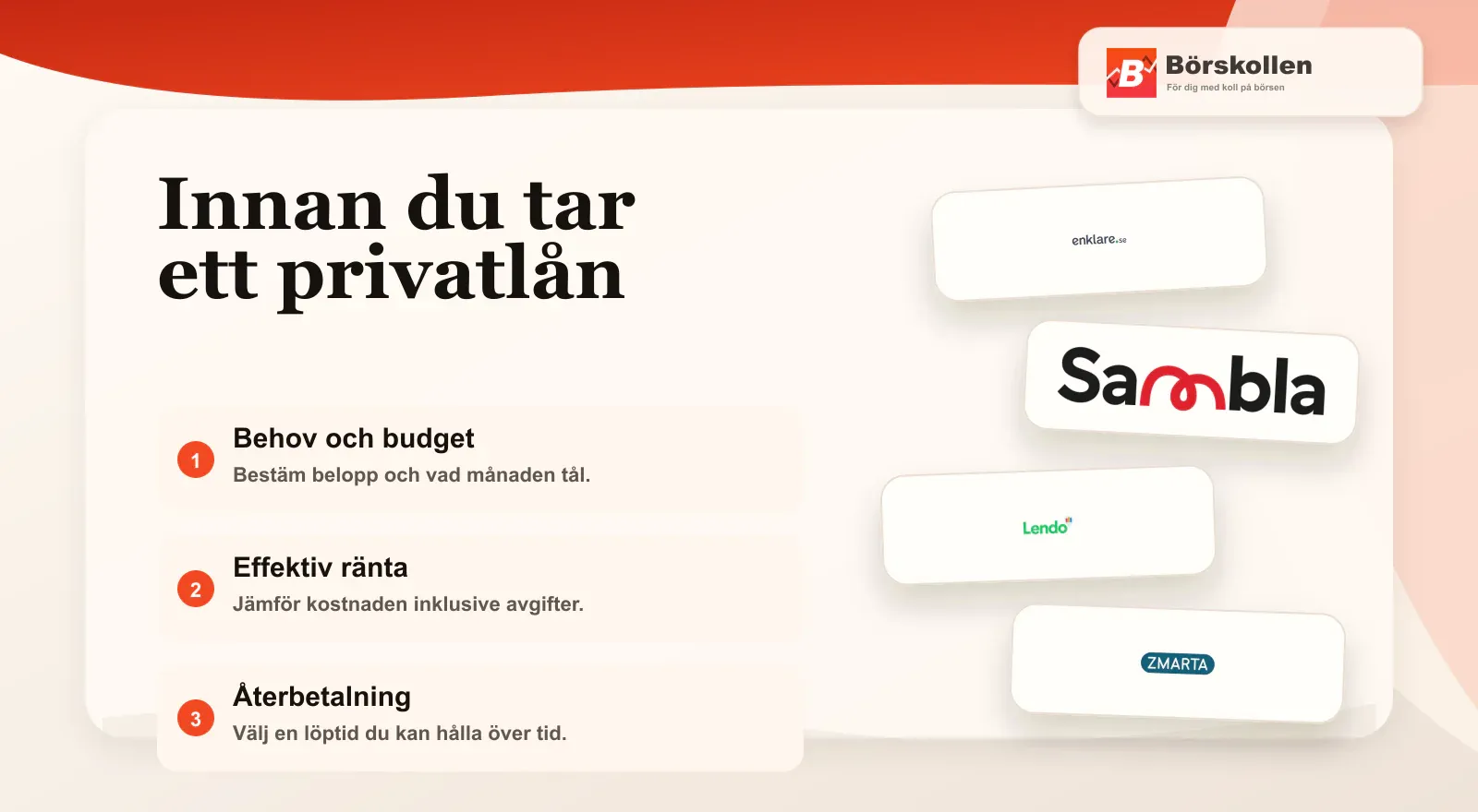 Tre saker att kontrollera innan du tar ett privatlån