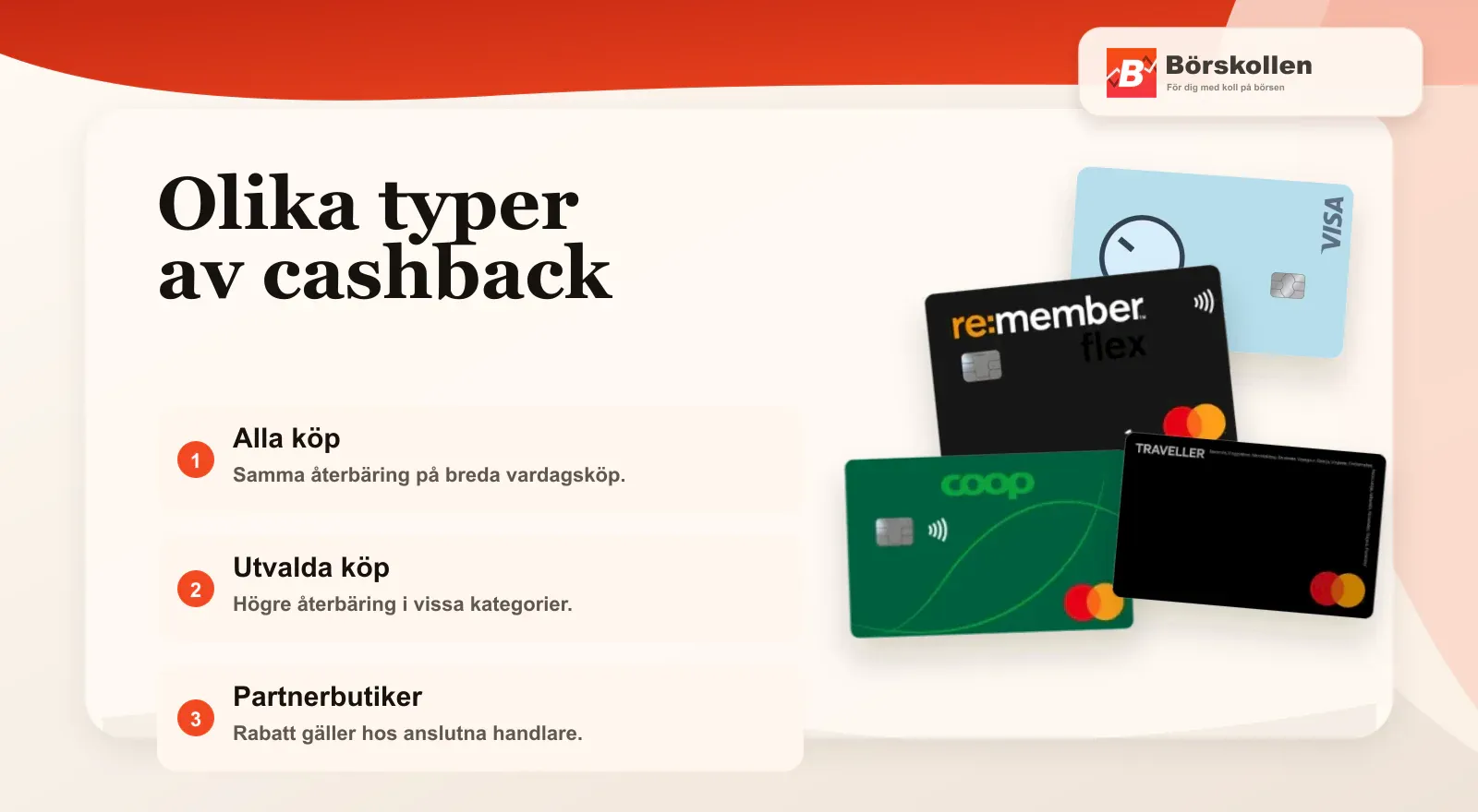 Olika typer av cashback på kreditkort