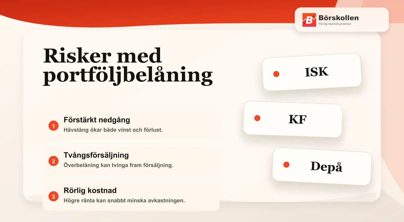 Tre risker med att låna till aktier genom värdepapperskredit