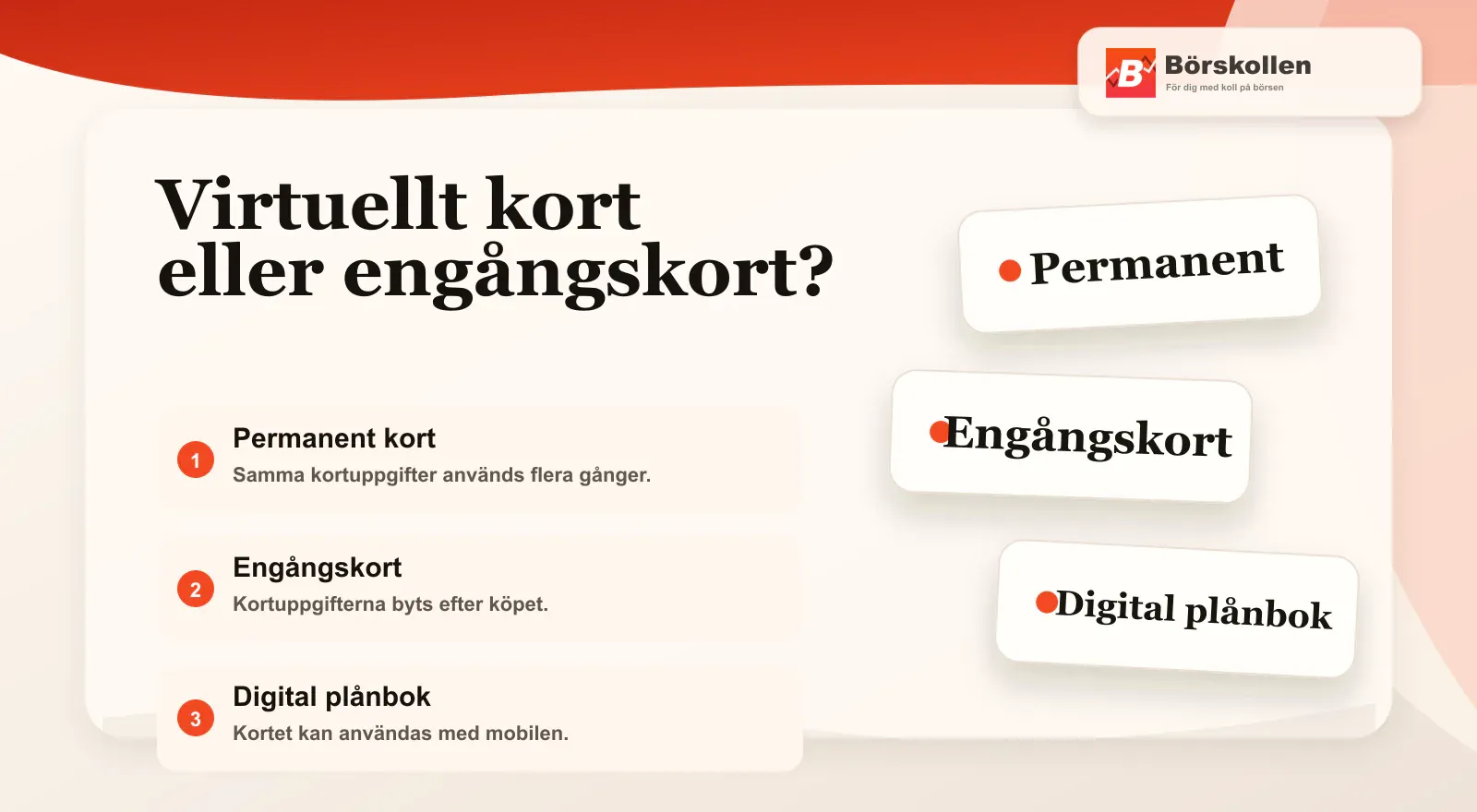 Skillnaden mellan permanent virtuellt kort och engångskort